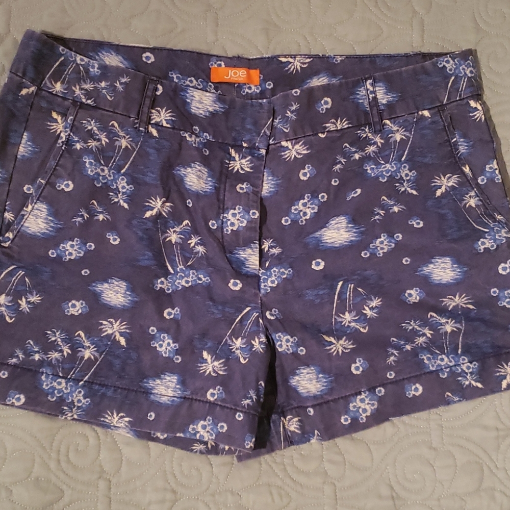 12 Joe Fresh Blue Palm Tree Walking Shorts